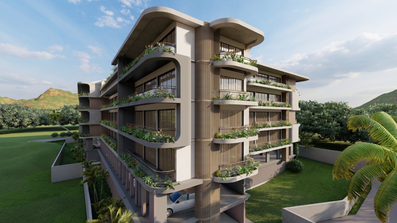 Balcony detail with planter greenery